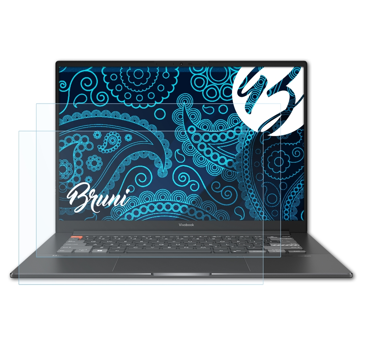 BRUNI 2x Basics-Clear Schutzfolie(für Asus VivoBook (N7401)) 14X OLED Pro