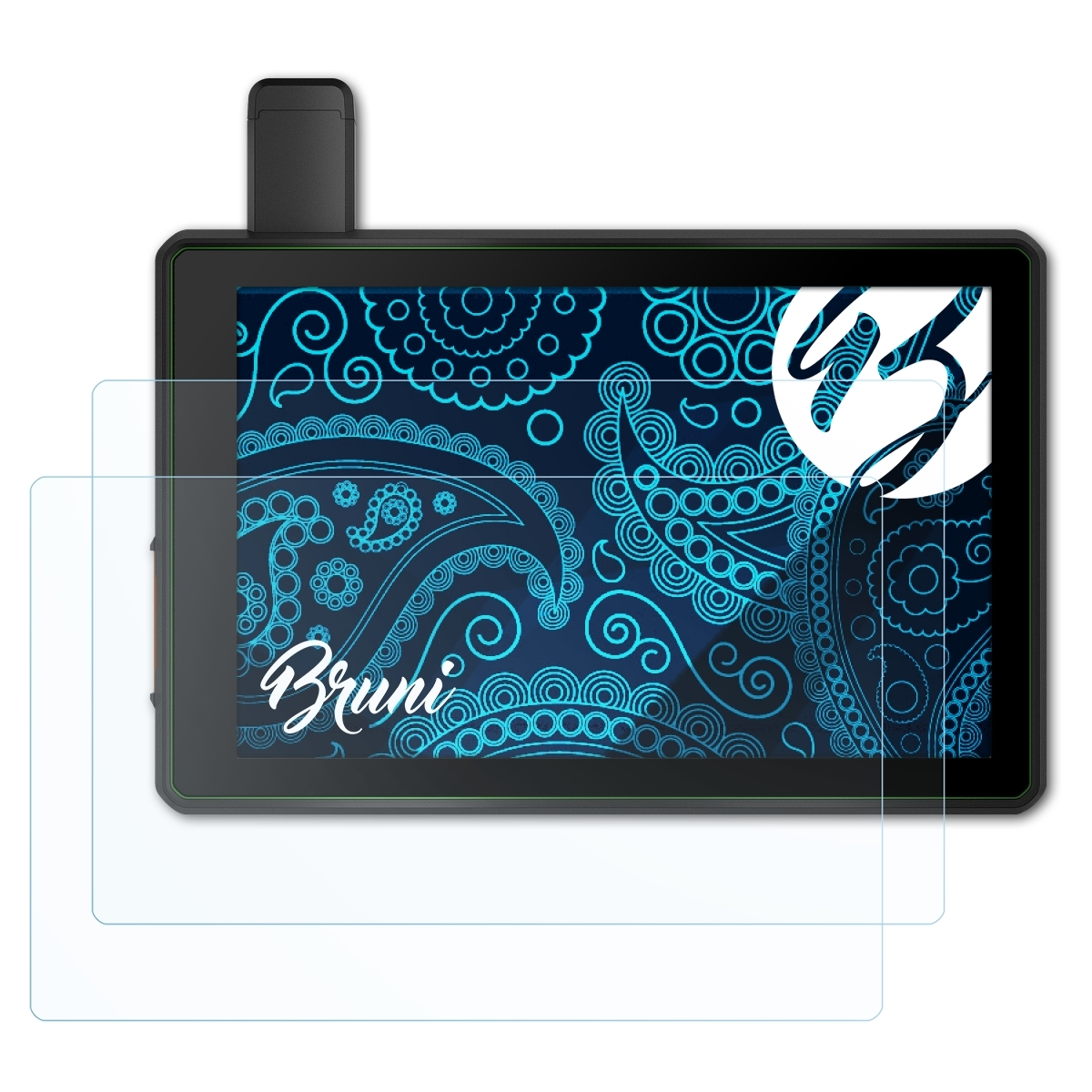 BRUNI 2x Basics-Clear Tread Garmin Schutzfolie(für (8 inch))