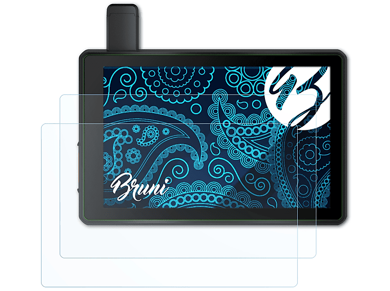 BRUNI 2x Basics-Clear Schutzfolie(für Garmin Tread (8 inch))