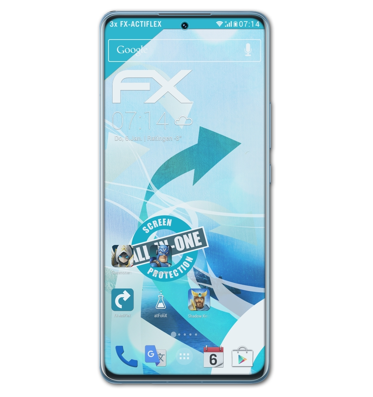 ATFOLIX 3x FX-ActiFleX Pro) Xiaomi 12T Displayschutz(für