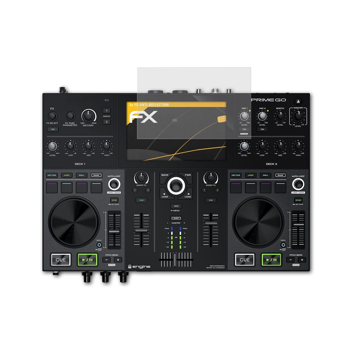 ATFOLIX 3x Denon Prime DJ Go) Displayschutz(für FX-Antireflex