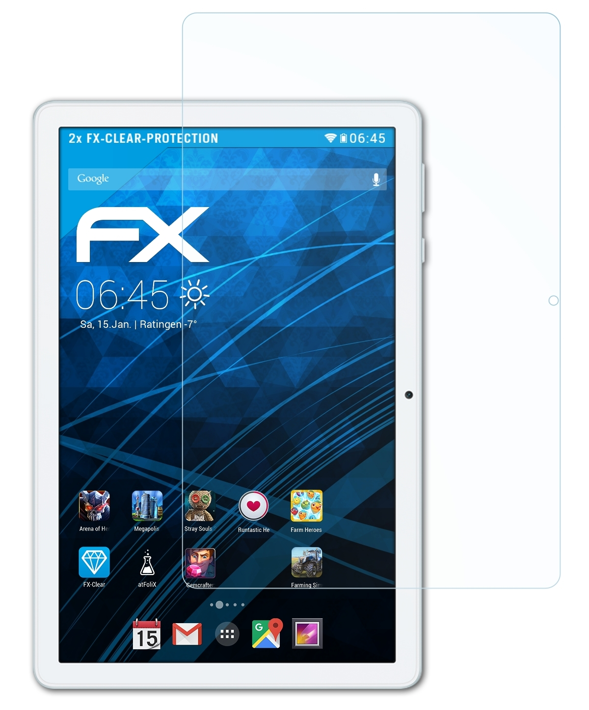 FX-Clear Pad Honor Displayschutz(für X8 Lite) ATFOLIX 2x