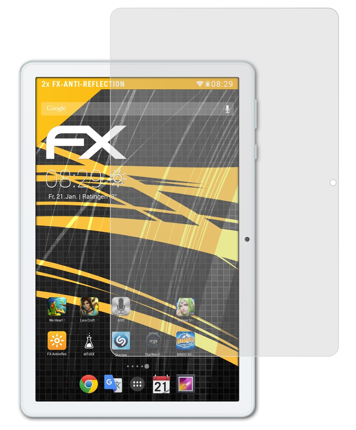 X8 Honor Pad Lite) 2x FX-Antireflex ATFOLIX Displayschutz(für