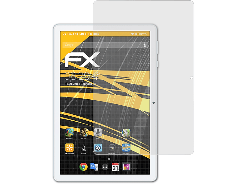 X8 Honor Pad Lite) 2x FX-Antireflex ATFOLIX Displayschutz(für