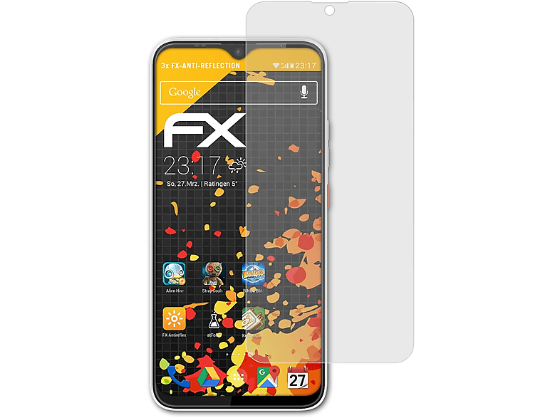 ATFOLIX 3x FX-Antireflex Displayschutz(für Volla Phone 22)