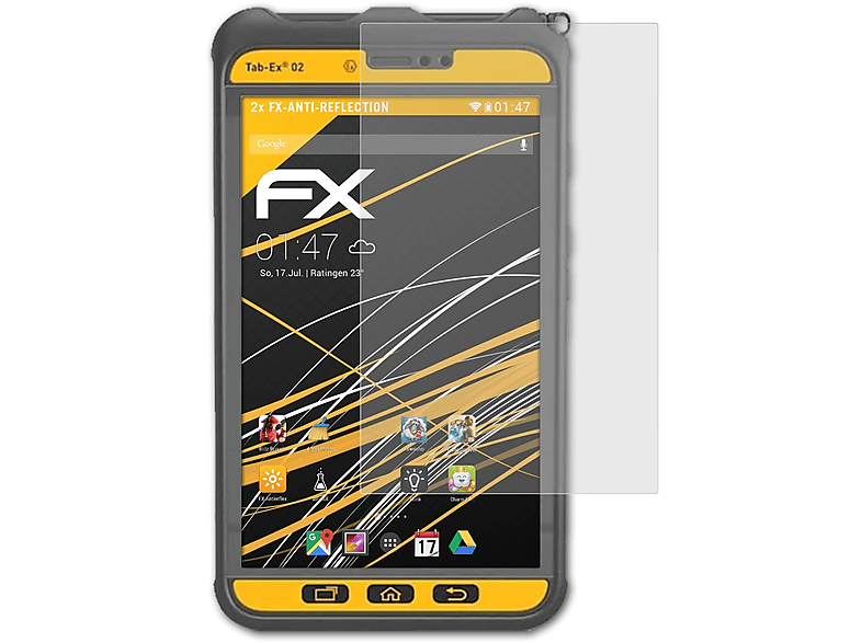 ATFOLIX 2x FX-Antireflex Displayschutz(für ecom Tab-Ex 02 DZ2)