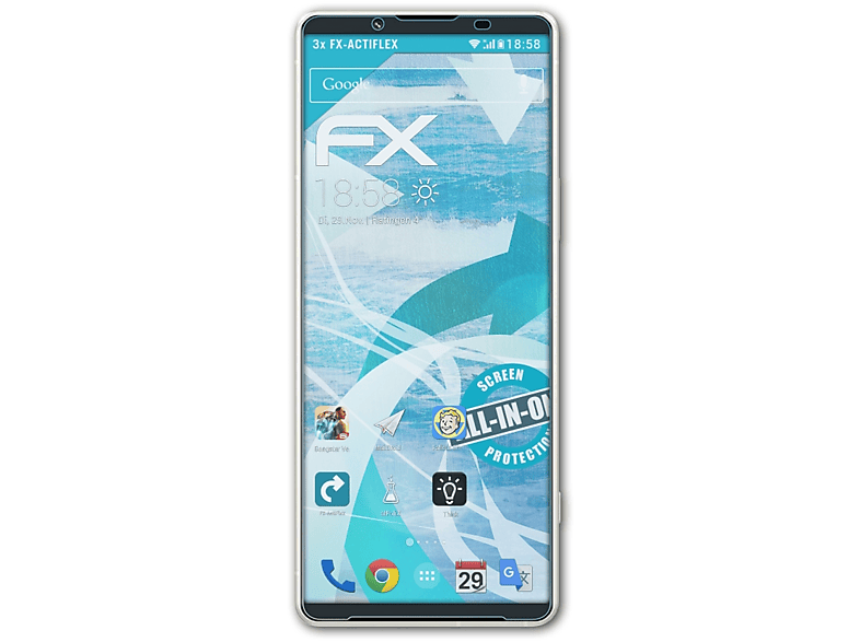 ATFOLIX 3x IV) Sony Xperia FX-ActiFleX 5 Displayschutz(für