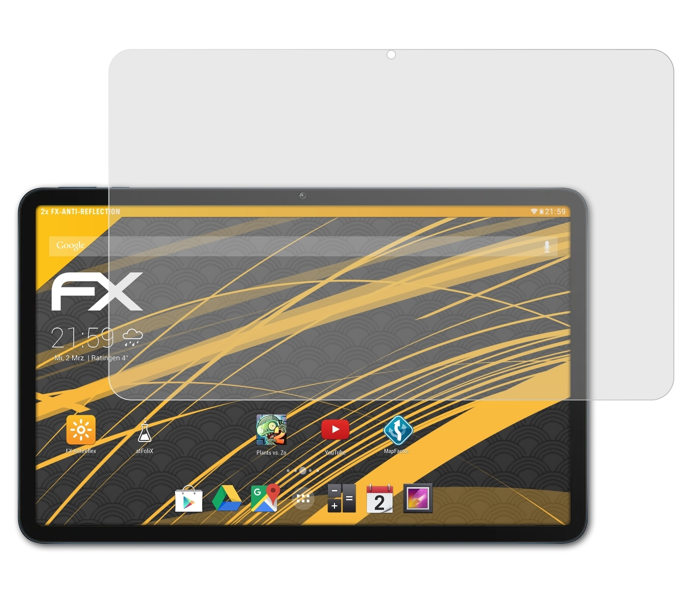 ATFOLIX Pad Honor Displayschutz(für 2x FX-Antireflex 8)