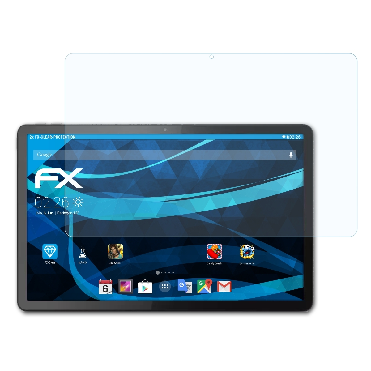 2x FX-Clear 2)) Pro Displayschutz(für ATFOLIX (Gen Lenovo P11 Tab