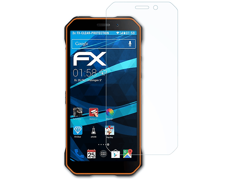 ATFOLIX 3x FX-Clear Displayschutz(für Doogee S51)