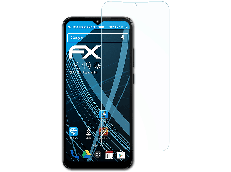 ATFOLIX 3x Displayschutz(für Redmi Plus) A1 Xiaomi FX-Clear