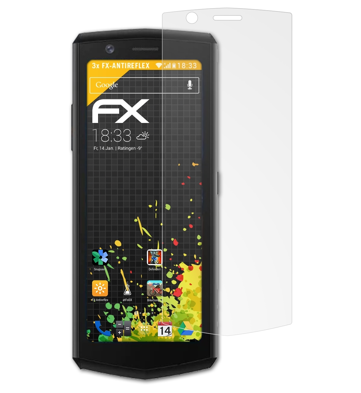 ATFOLIX 3x Cubot FX-Antireflex Pocket Displayschutz(für 3)