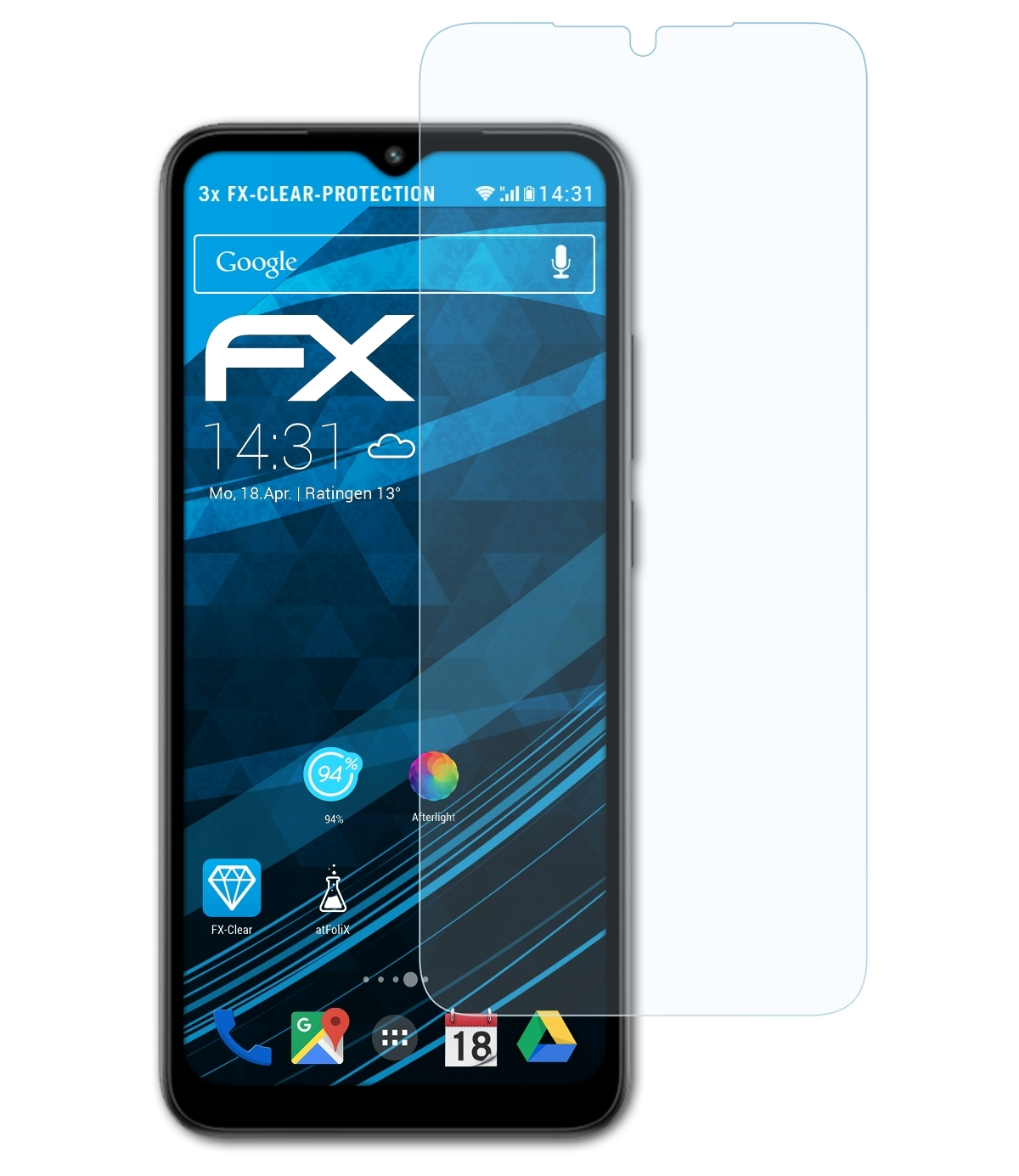 A1 Displayschutz(für 3x Plus) FX-Clear Redmi ATFOLIX Xiaomi