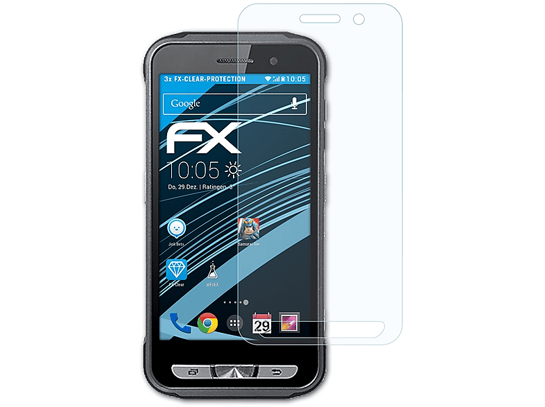 ATFOLIX 3x FX-Clear Displayschutz(für Point Mobile PM45)