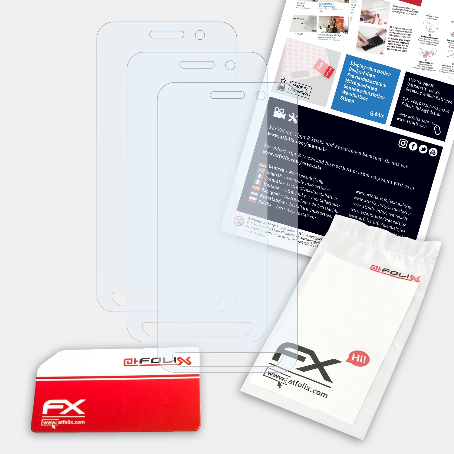 3x ATFOLIX Mobile PM45) Displayschutz(für FX-Clear Point