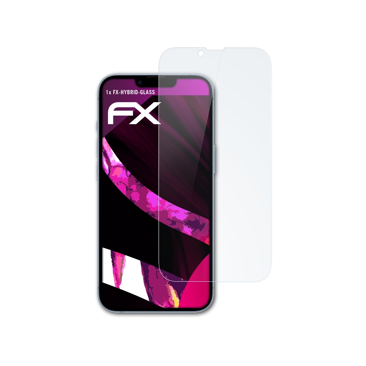 ATFOLIX Plus) 14 FX-Hybrid-Glass Apple iPhone Schutzglas(für