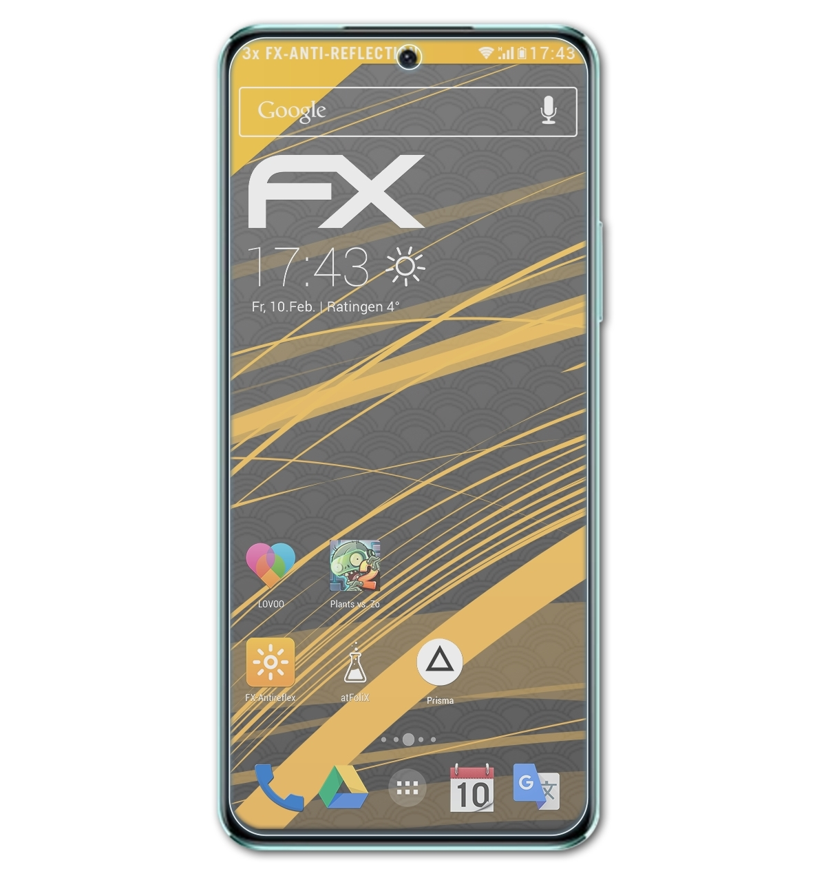 3x Nova ATFOLIX FX-Antireflex SE) Displayschutz(für Huawei 10