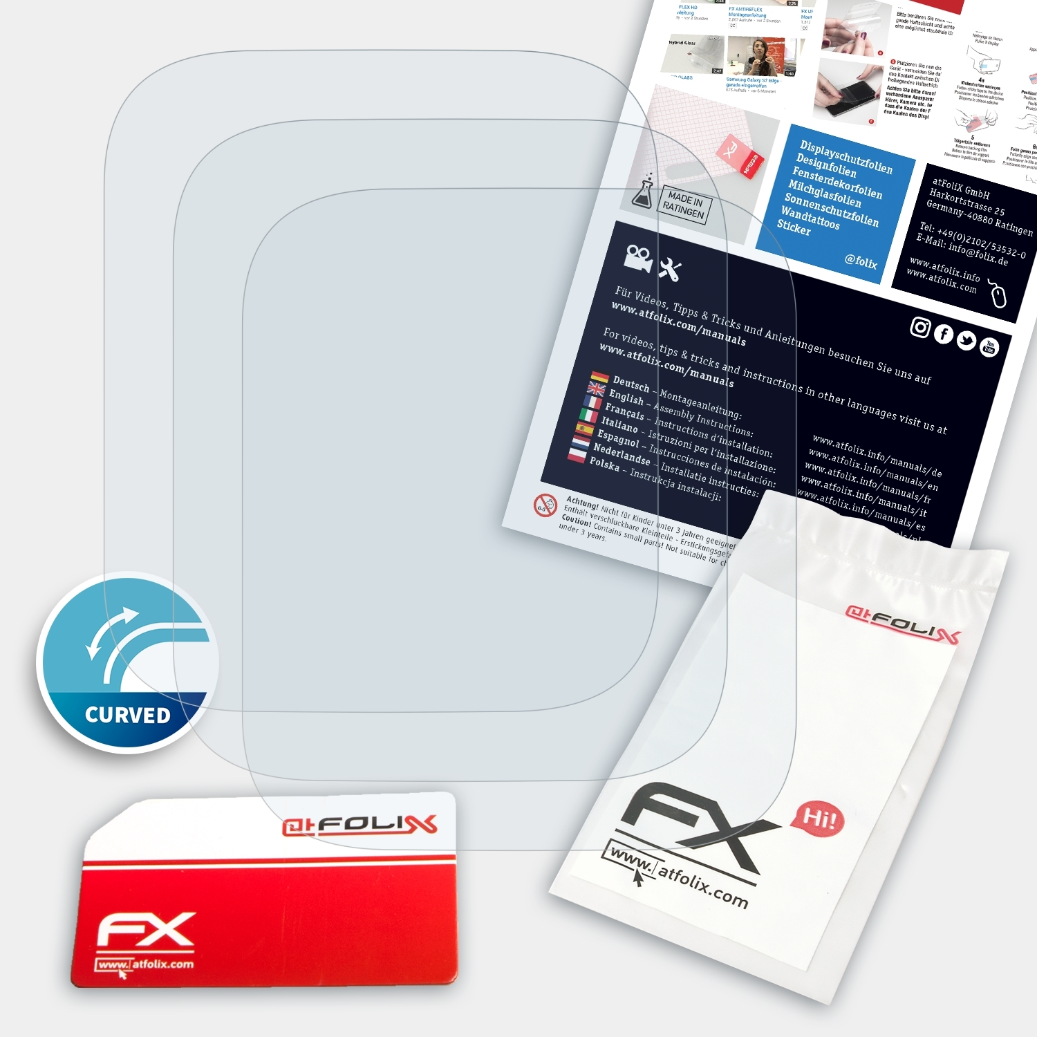ATFOLIX 3x FX-ActiFleX Displayschutz(für Zeblaze Swim)
