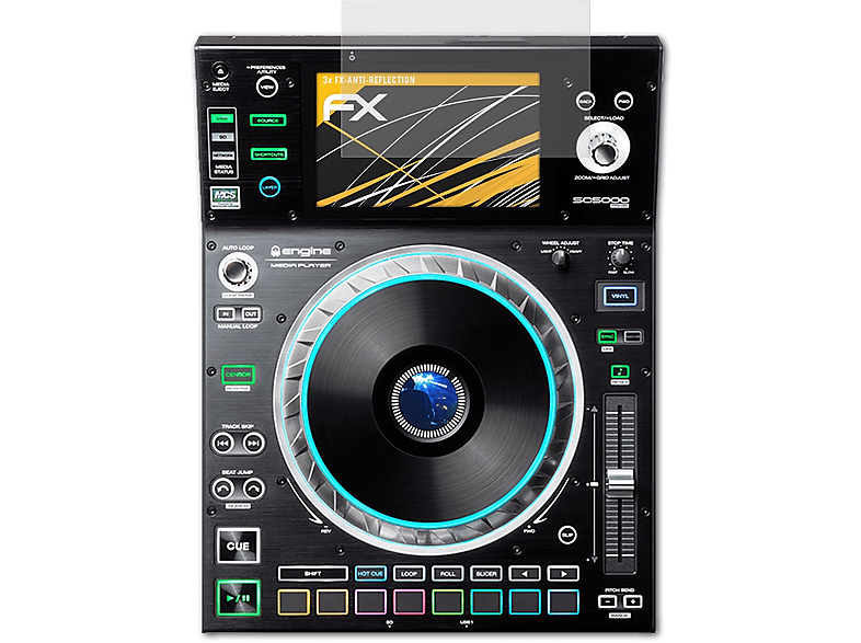 ATFOLIX 3x FX-Antireflex Displayschutz(für Denon DJ SC5000)
