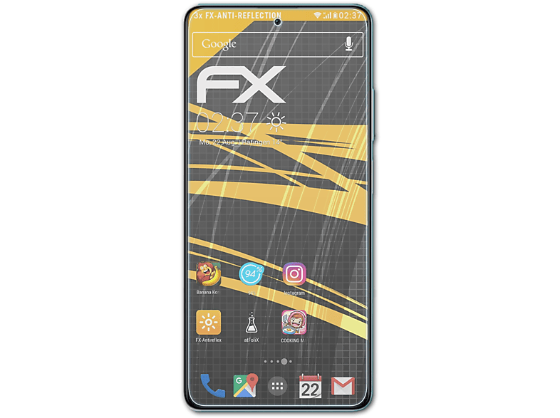 ATFOLIX 3x FX-Antireflex Displayschutz(für Xiaomi Note 12 Redmi Pro+)