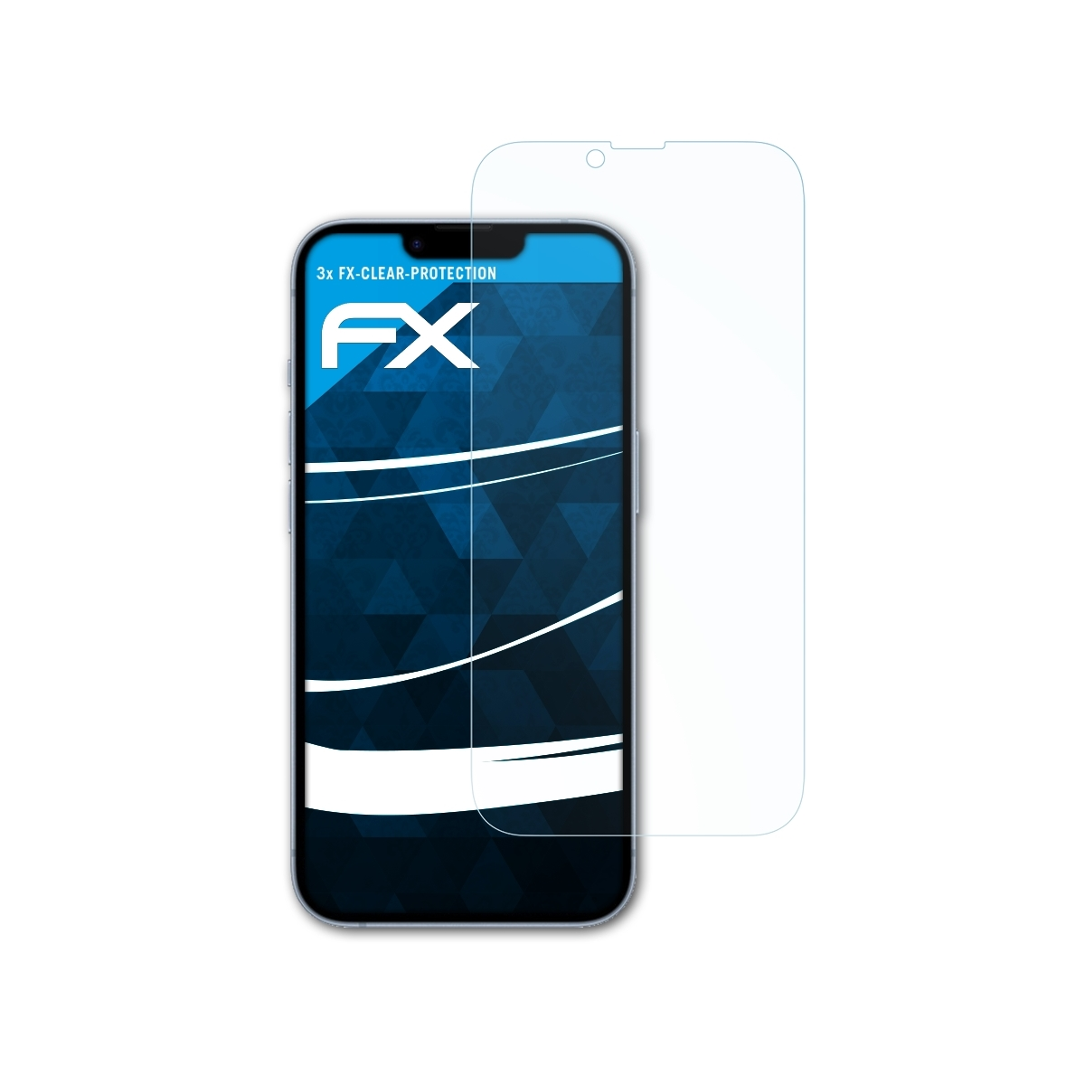 14 Plus) iPhone Displayschutz(für 3x FX-Clear ATFOLIX Apple