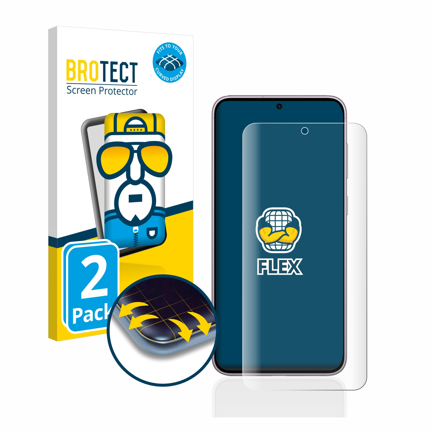 BROTECT 2x Flex Full-Cover 3D Samsung Schutzfolie(für Enterprise Edition) S23 Galaxy Curved
