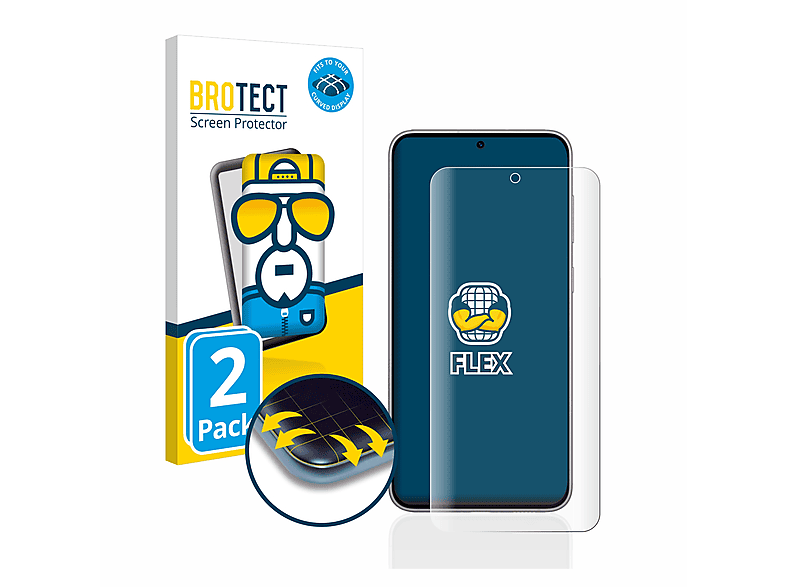 BROTECT 2x Flex Full-Cover 3D Samsung Schutzfolie(für Enterprise Edition) S23 Galaxy Curved