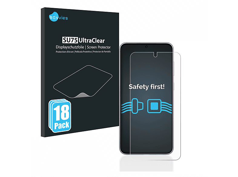 SAVVIES 18x klare Schutzfolie(für Samsung Galaxy S23 Enterprise Edition)