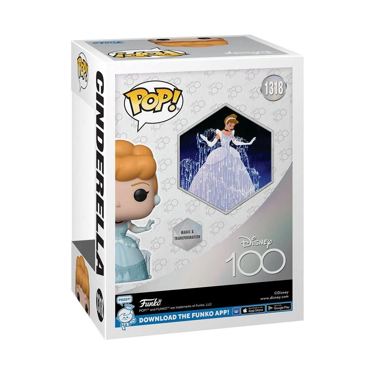 Funko Pop! personaggio di Cenerentola in una scatola.