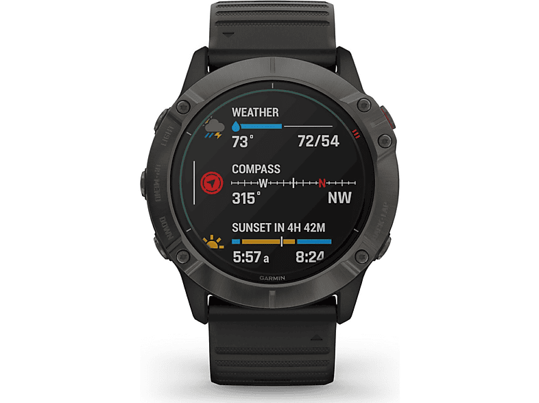 GARMIN 010-02157-21 Smartwatch Karbon, Titan Silikon, Schwarz