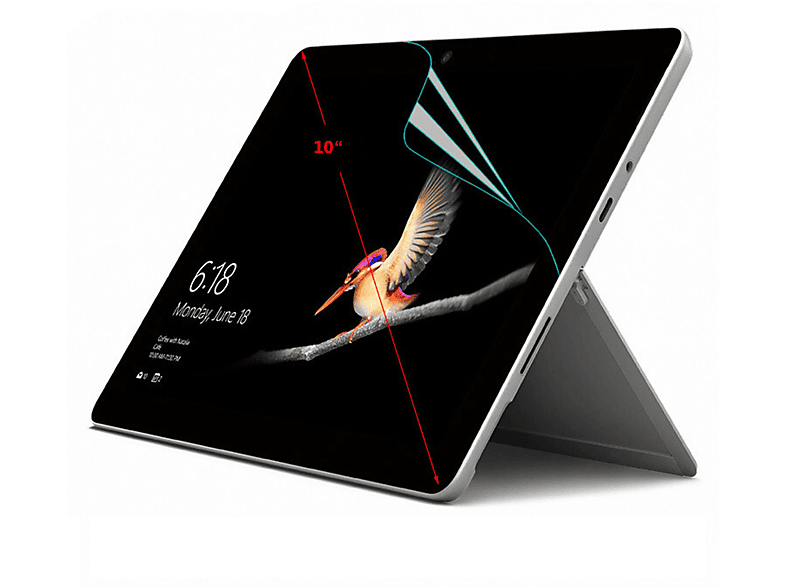 LOBWERK 2x Folie Schutzfolie(für Microsoft Surface Go/Go2 10 Zoll (25,4 cm)) | Tabletschutzfolien