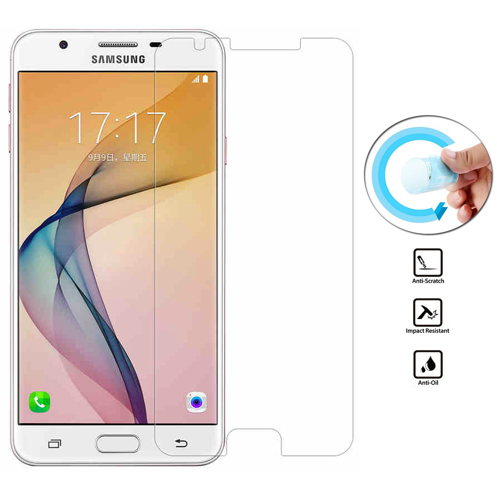 LOBWERK Folie Schutzfolie(für Samsung Prime G6100/ON7) Galaxy J7 2016