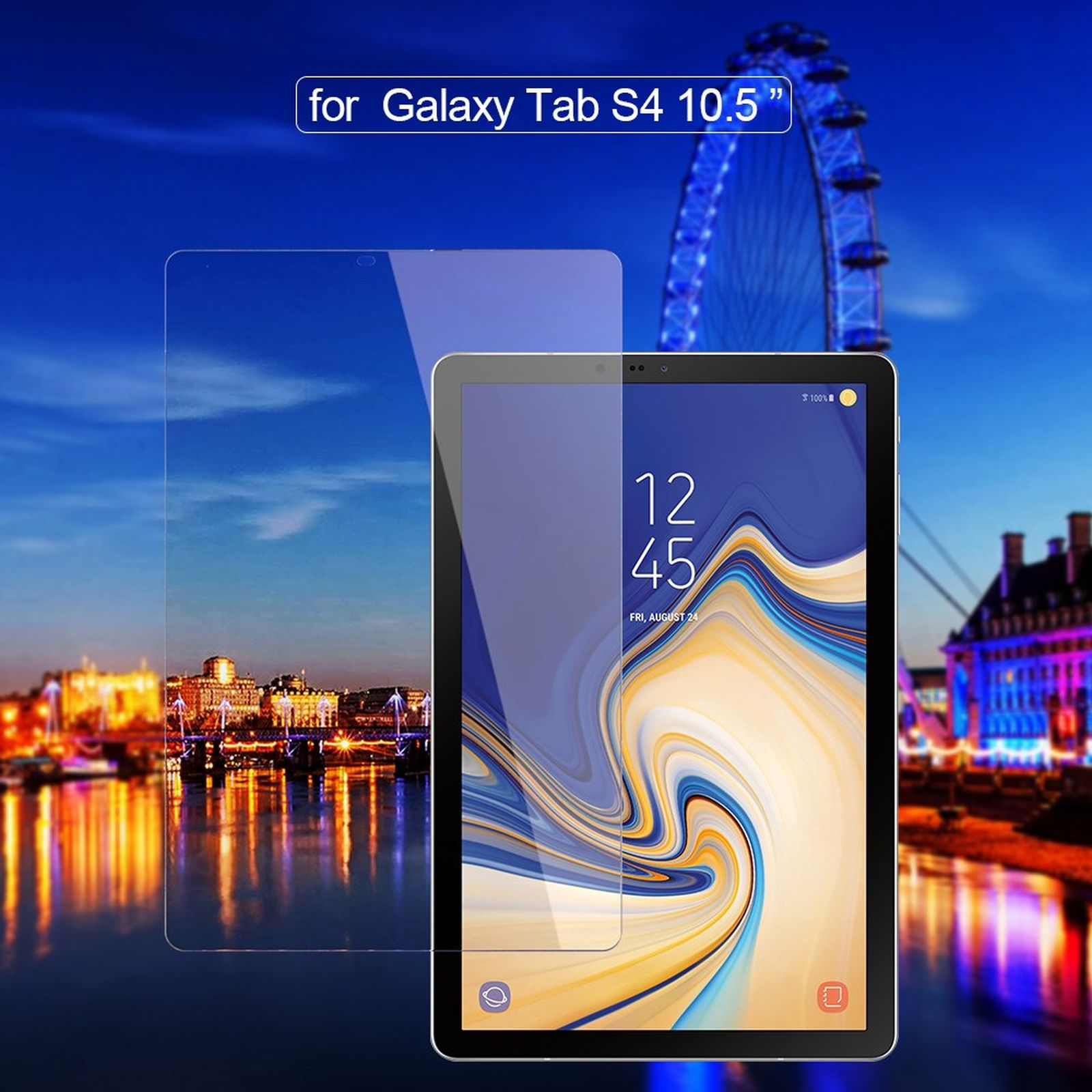 LOBWERK 2x Glas Schutzglas(für Samsung 10.5 Tab S4 Galaxy SM-T830 Zoll) T835