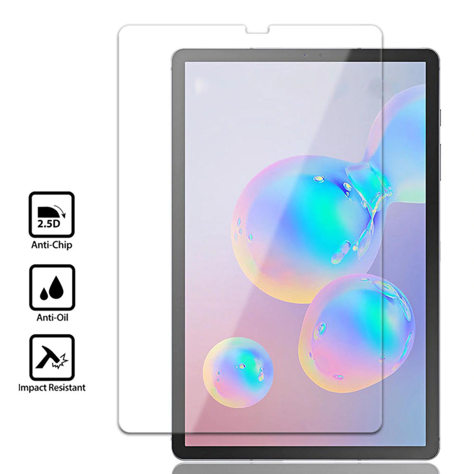 Tablet con protezione schermo e icone di protezione. Una protezione schermo trasparente è visibile.