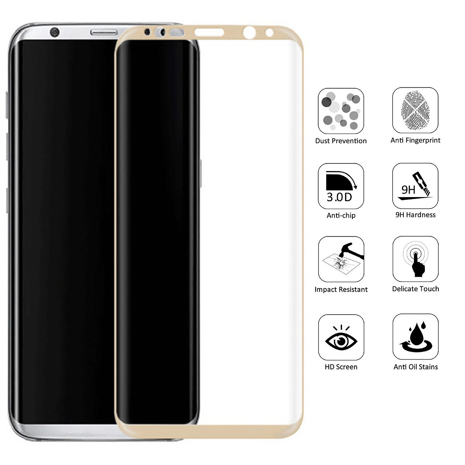 S8 Galaxy Glas SM-G950 LOBWERK Zoll) 5.8 Samsung Schutzglas(für