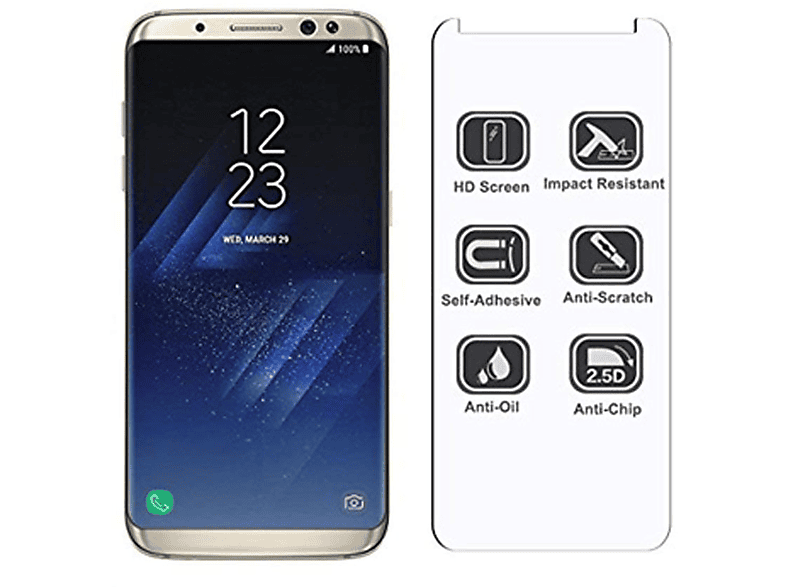 Samsung LOBWERK Galaxy Zoll) Plus S8 6.2 Schutzglas(für SM-G955F Glas
