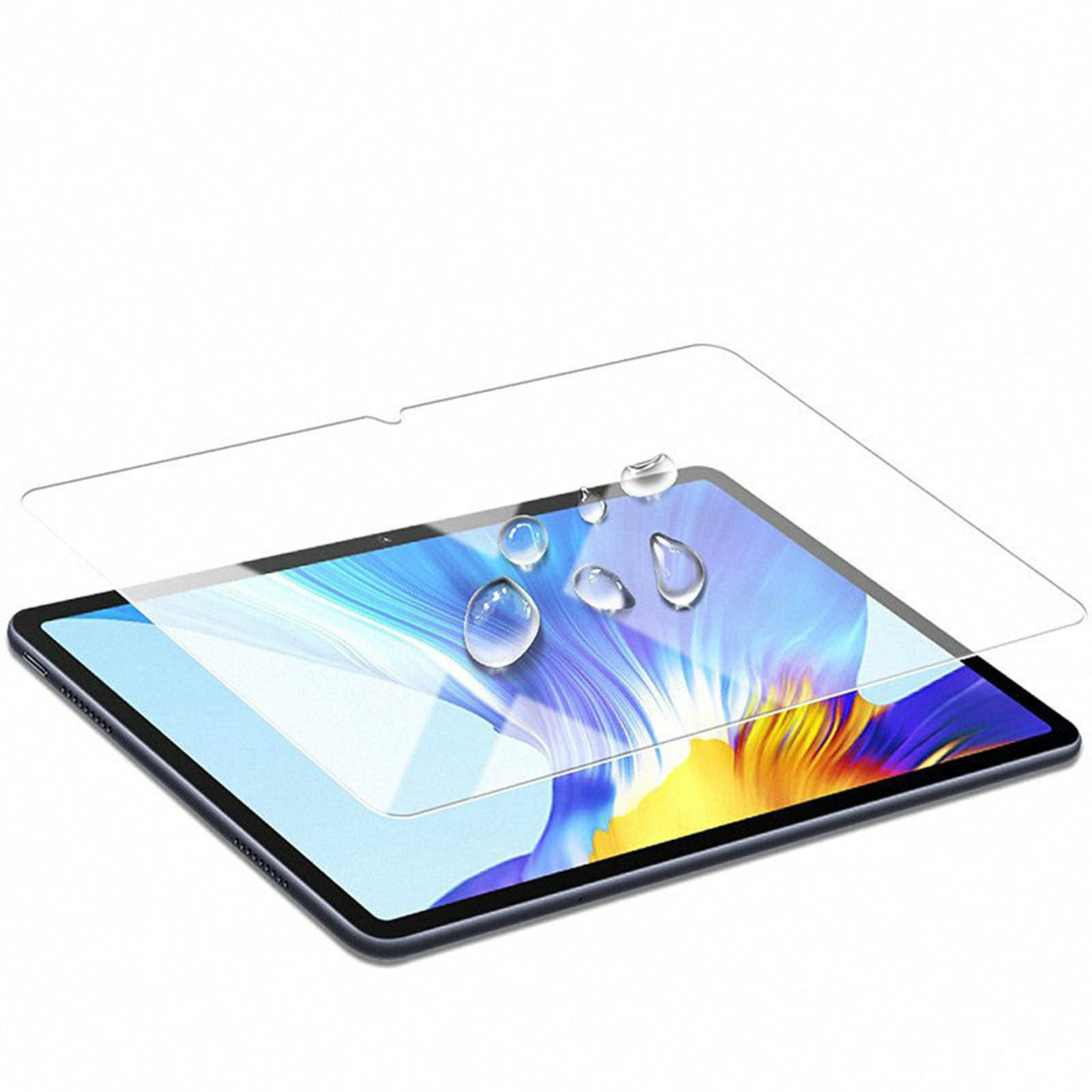 Tablet con protezione schermo, gocce d'acqua sullo schermo.