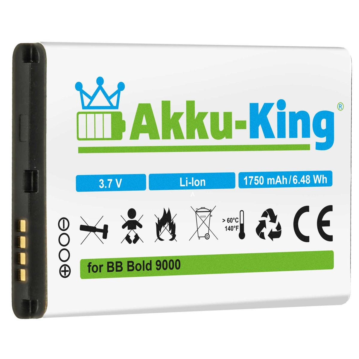AKKU-KING 3.7 Akku Handy-Akku, Blackberry für Volt, 1700mAh M-S1 Li-Ion