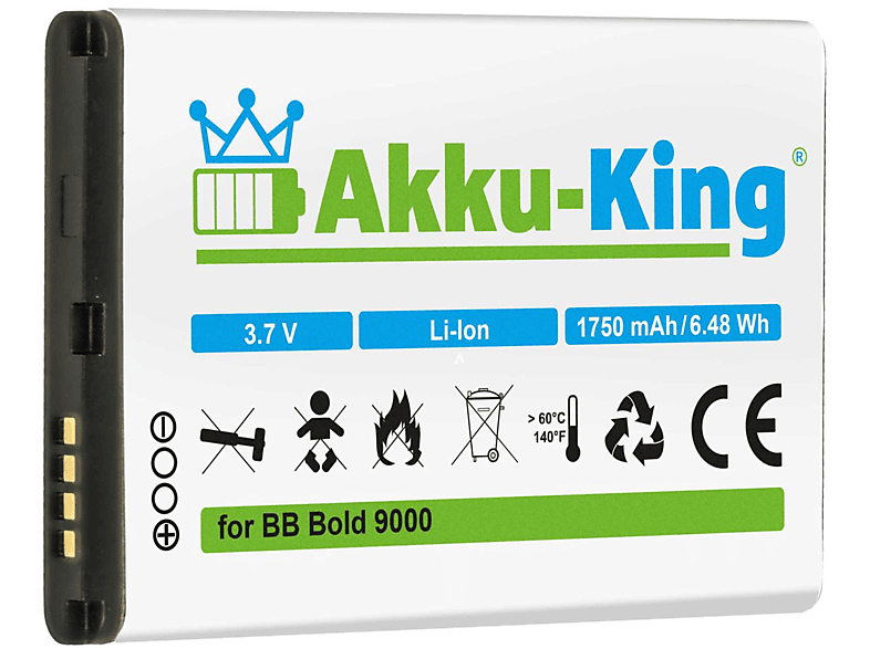 AKKU-KING 3.7 Akku Handy-Akku, Blackberry für Volt, 1700mAh M-S1 Li-Ion