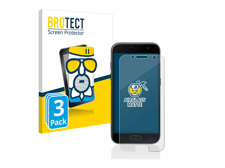 BROTECT 3x Airglass matte Schutzfolie(für Samsung Galaxy A3 2017)