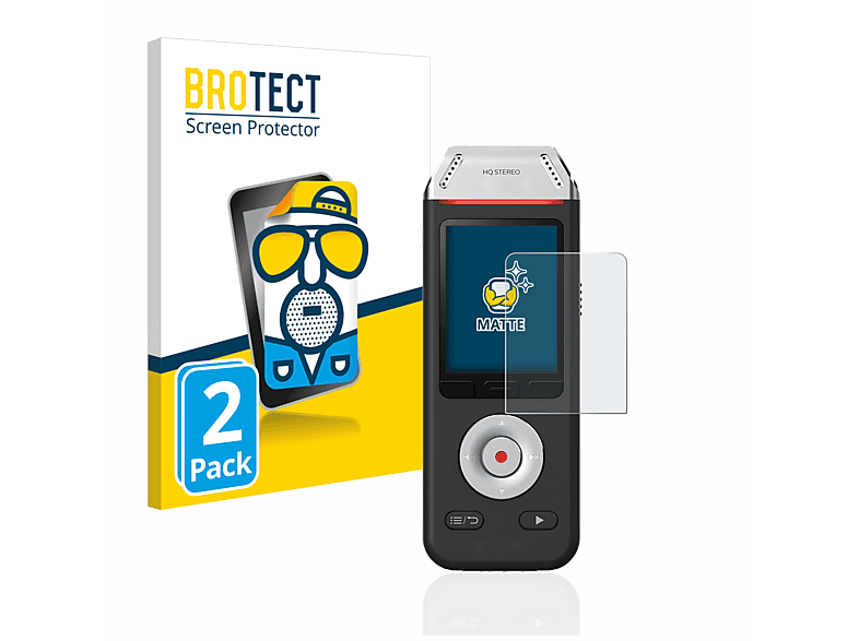 BROTECT 2x matte Schutzfolie(für Philips VoiceTracer DVT2810) | Schutzfolien & Schutzgläser