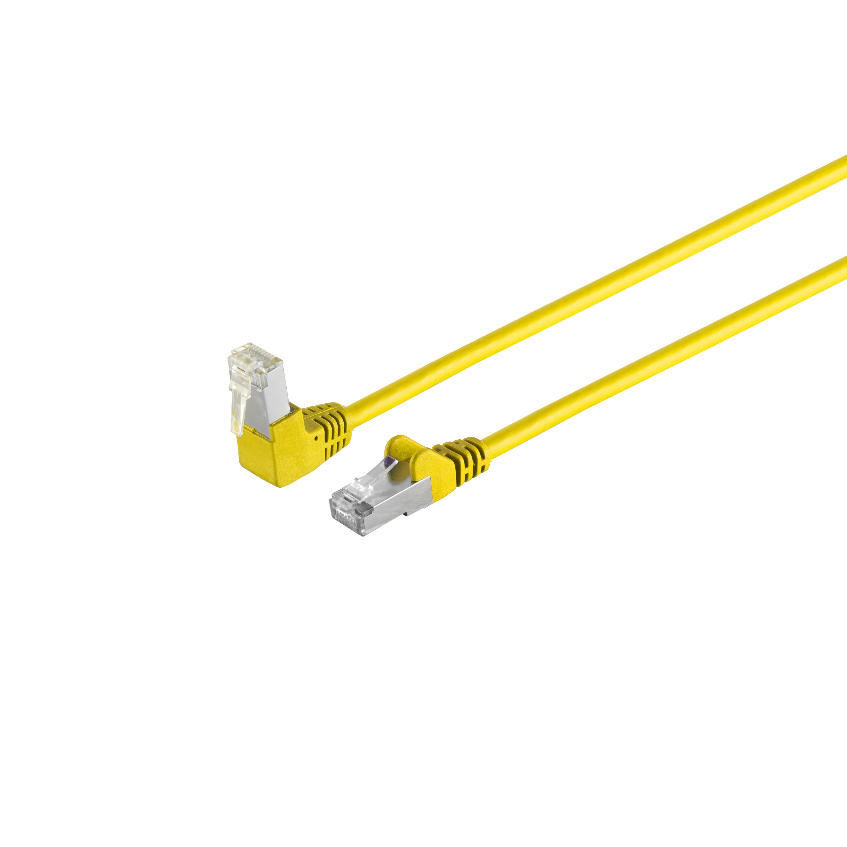 S/CONN MAXIMUM CONNECTIVITY Kabel RJ45, 0,50 PIMF Winkel-gerade gelb Patchkabel 6 0,5m, S/FTP m cat