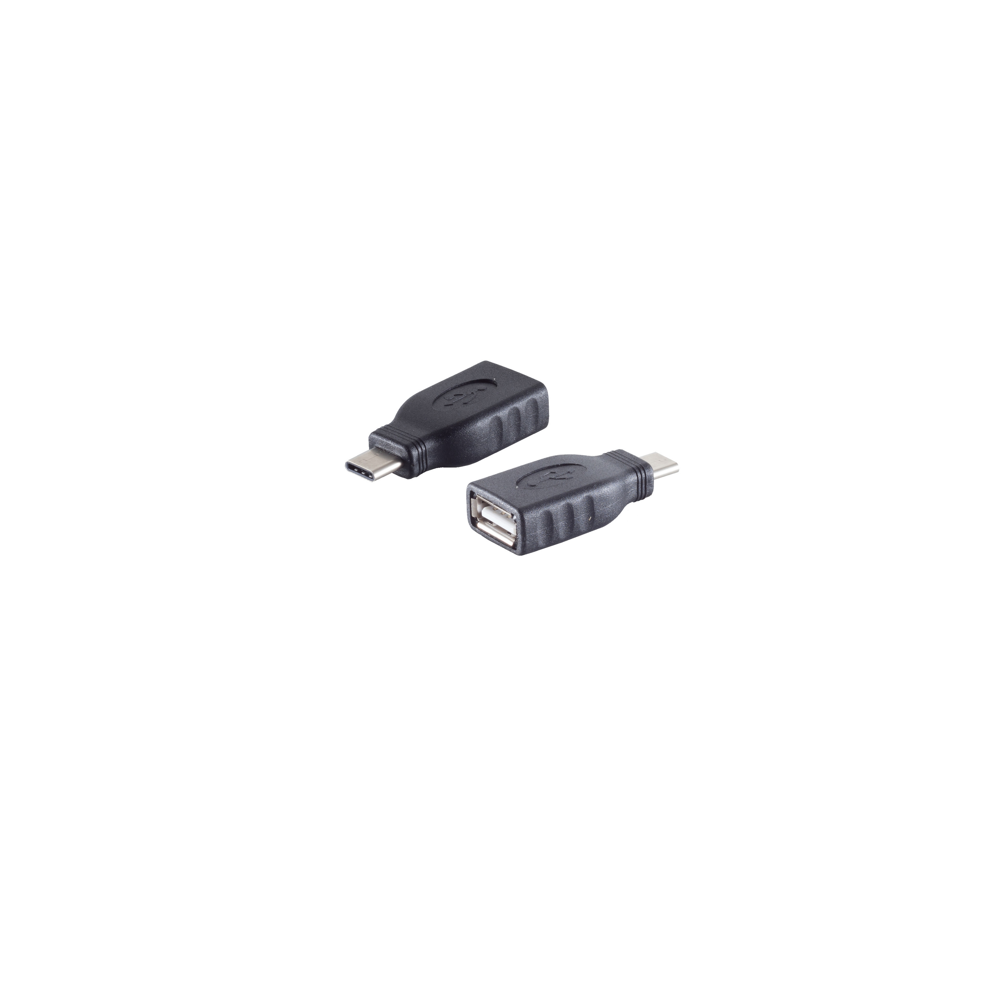 Zwei USB-Adapter. Ein USB-C, ein USB-A.
