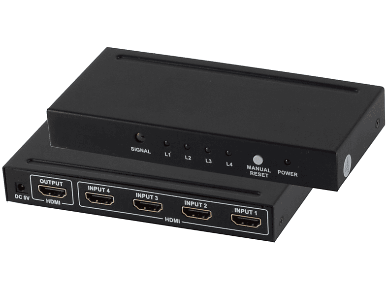 KABELBUDE HDMI Switch, 4x IN 1x OUT, 4K2K, 3D, VER1.4 Umschalter & Verteiler