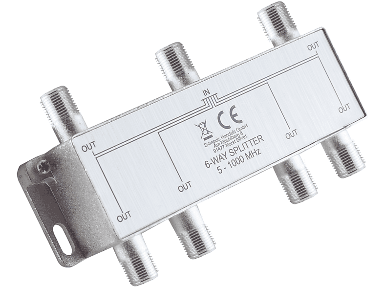 KABELBUDE F-Serie; Stammverteiler; 6-fach; 5-1000 MHz, 85 dB Antennen (Koax)