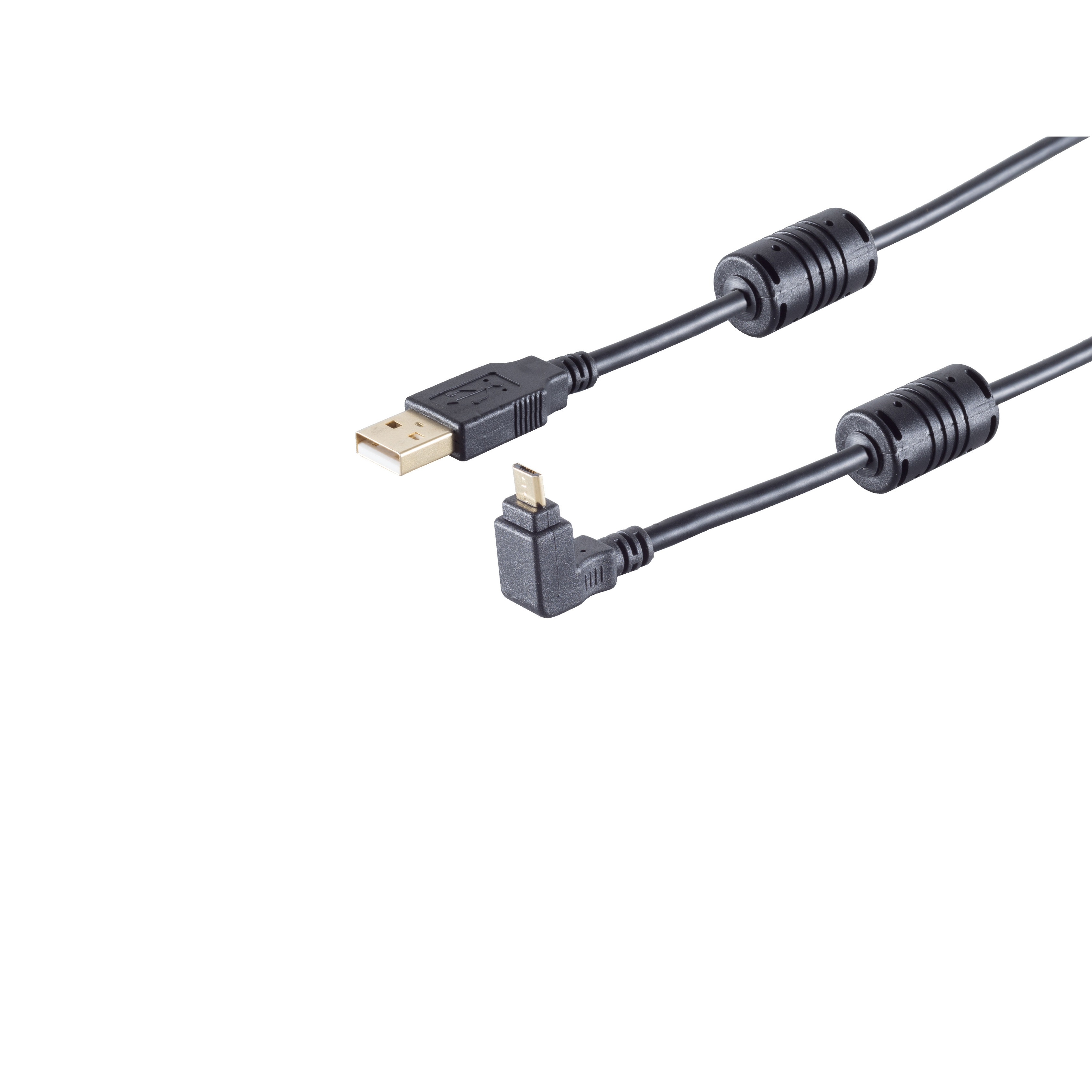 Stecker Micro oben B USB Kabel 180° A - KABELBUDE Winkel USB 1m