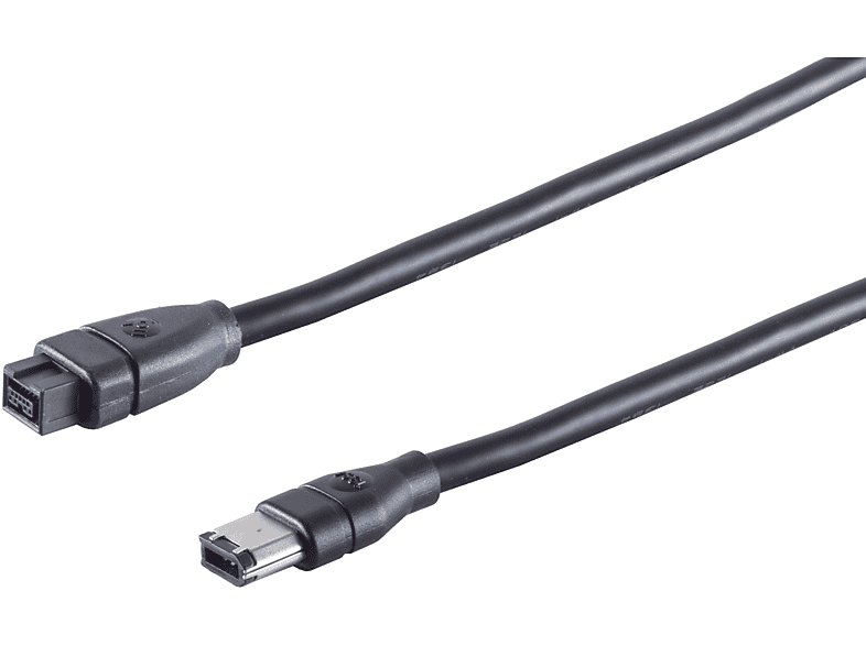 KABELBUDE FireWire-Kabel Kabel, St 1m FireWire 1394B IEEE Schwarz 9pol 6pol St/1394A