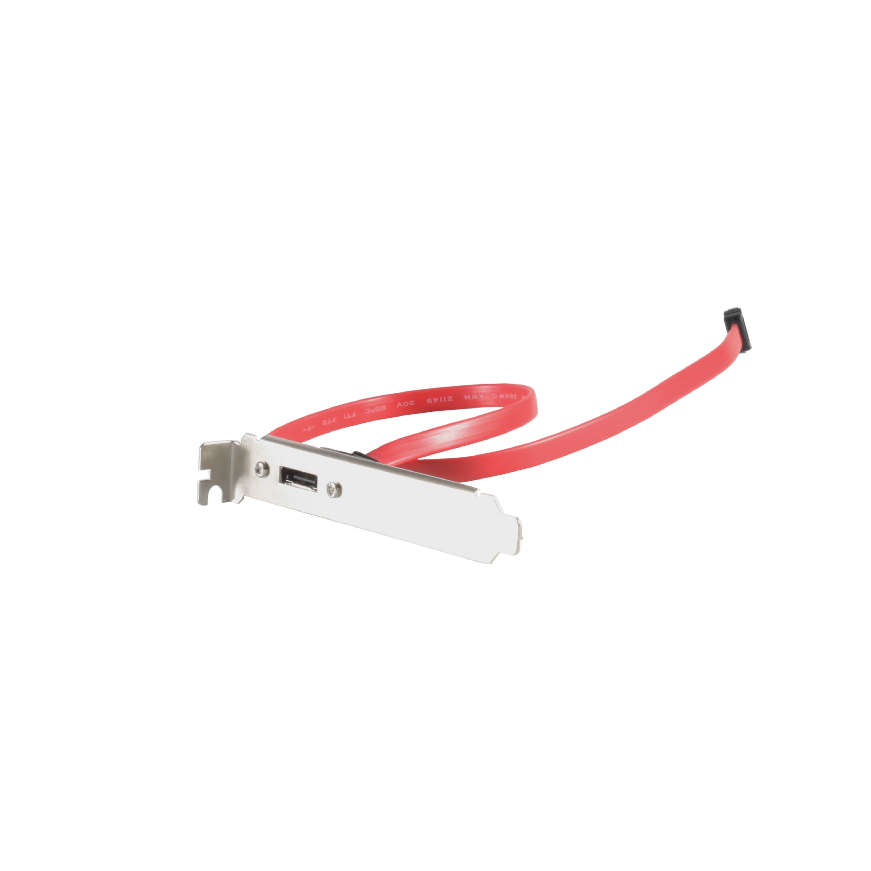 Rotes SATA-Kabel mit USB-Anschluss für PC.