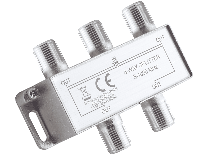 KABELBUDE F-Serie; Stammverteiler; 4-fach; 5-1000 MHz, 85 dB Antennen (Koax)
