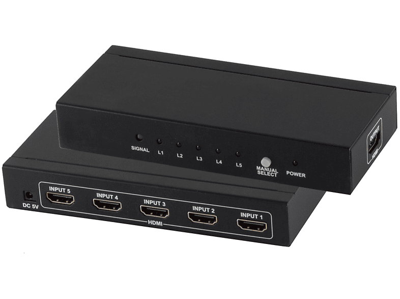 S/CONN MAXIMUM CONNECTIVITY HDMI Switch, 5x IN 1x OUT, 4K2K, 3D, VER1.4